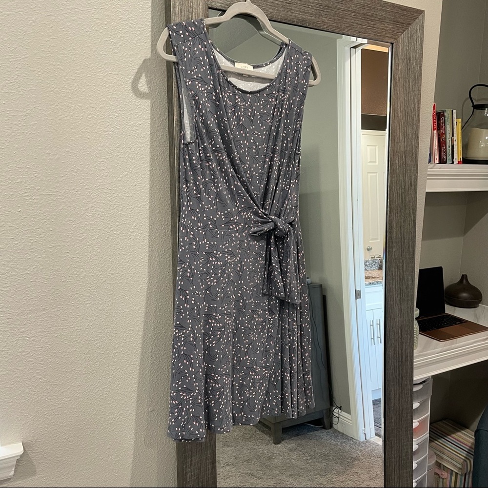 LOFT Outlet Size Small Grey and Pink Dress